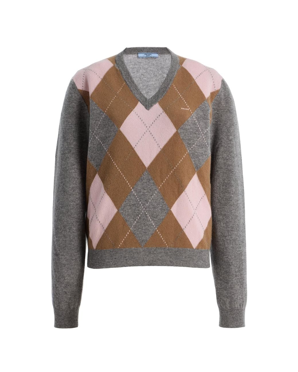 Prada Multicolor Argyle Cashmere Sweater