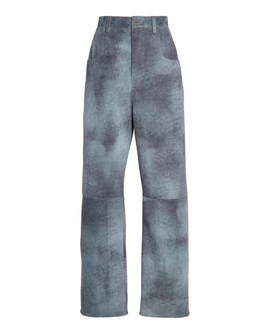 Bottega Veneta Blue Relaxed Suede Wide-Leg Pants