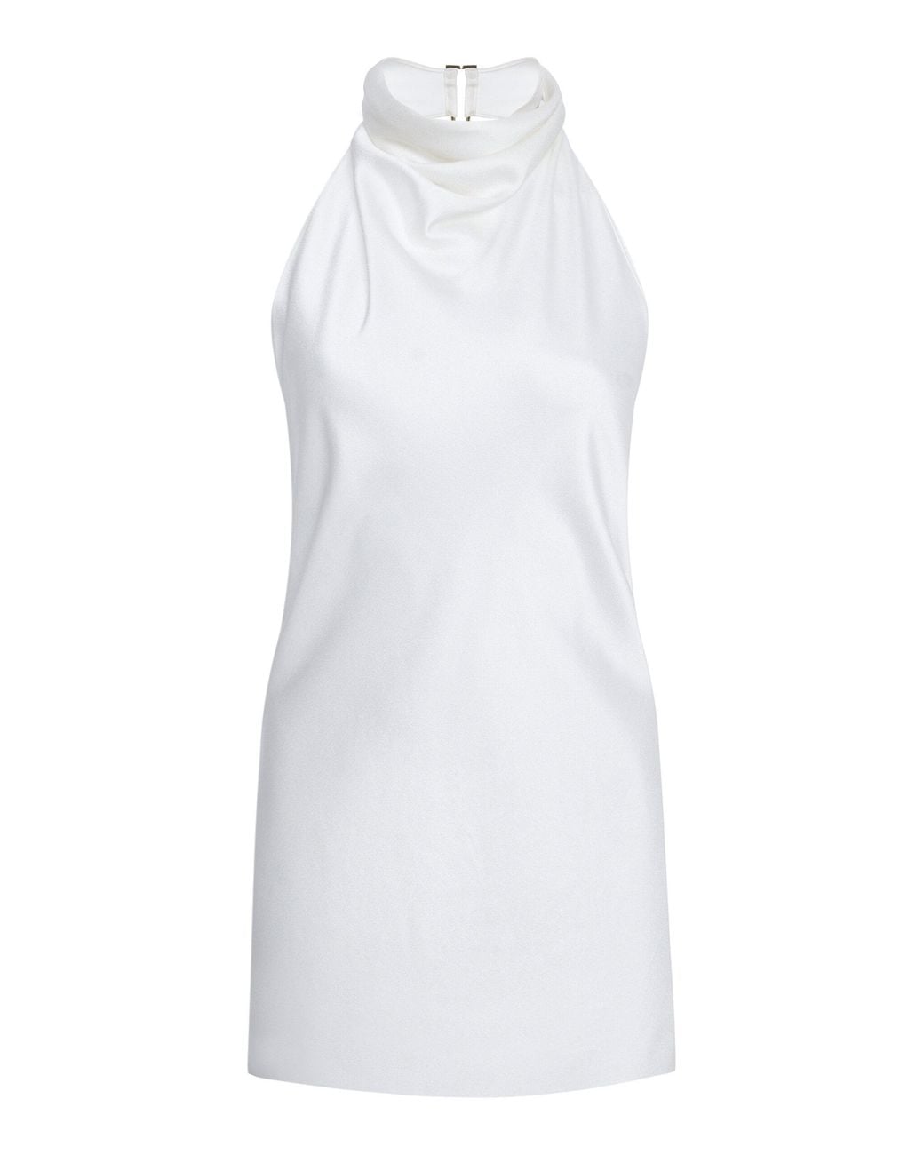 Stella McCartney White Cowl-Back Satin Halter Top