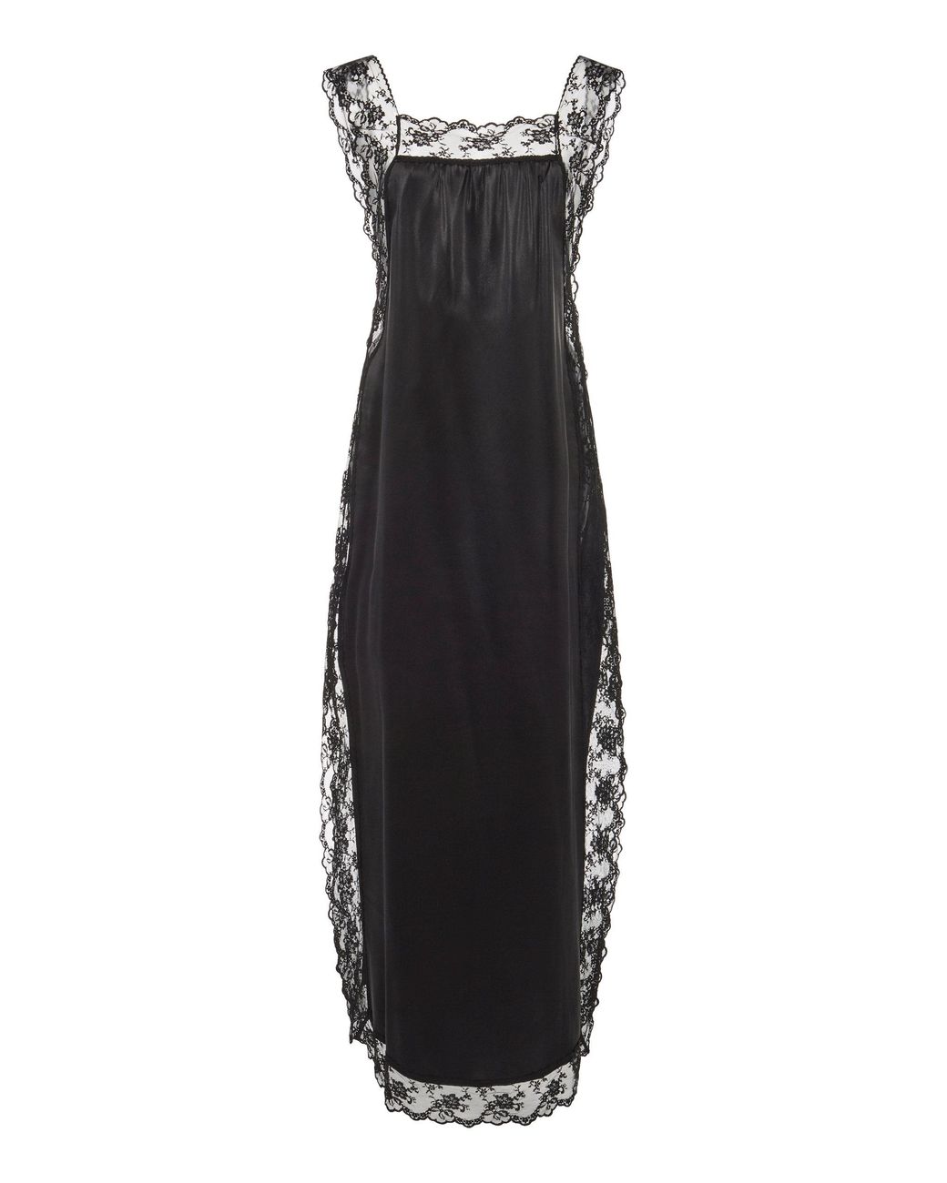 Sir. The Label Aries Lace-trimmed Silk-satin Slip Dress in Black | Lyst