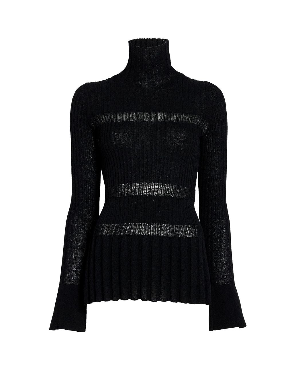 Proenza Schouler Black Rosario Merino Wool Top