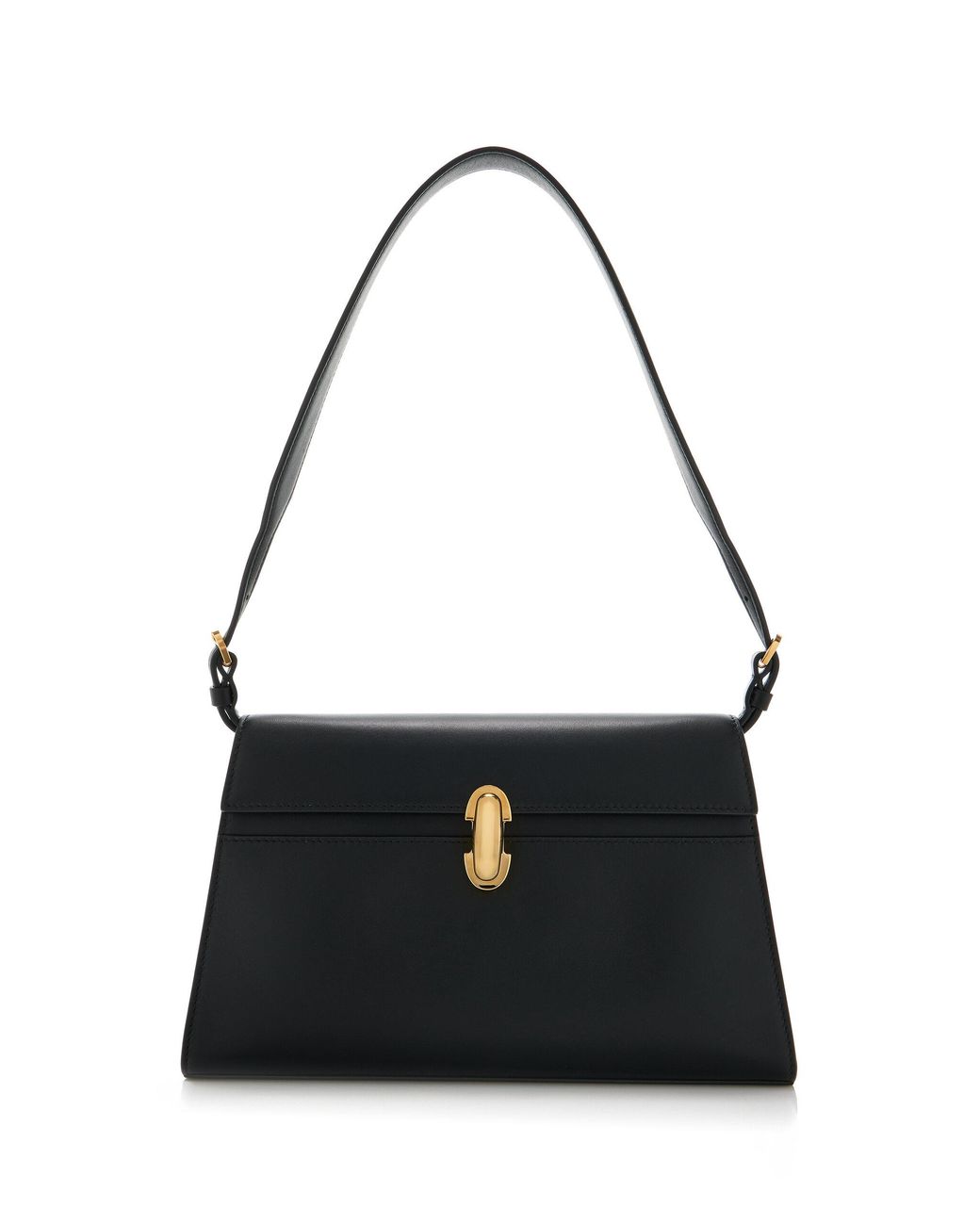 SAVETTE Black The Symmetry Leather Shoulder Bag