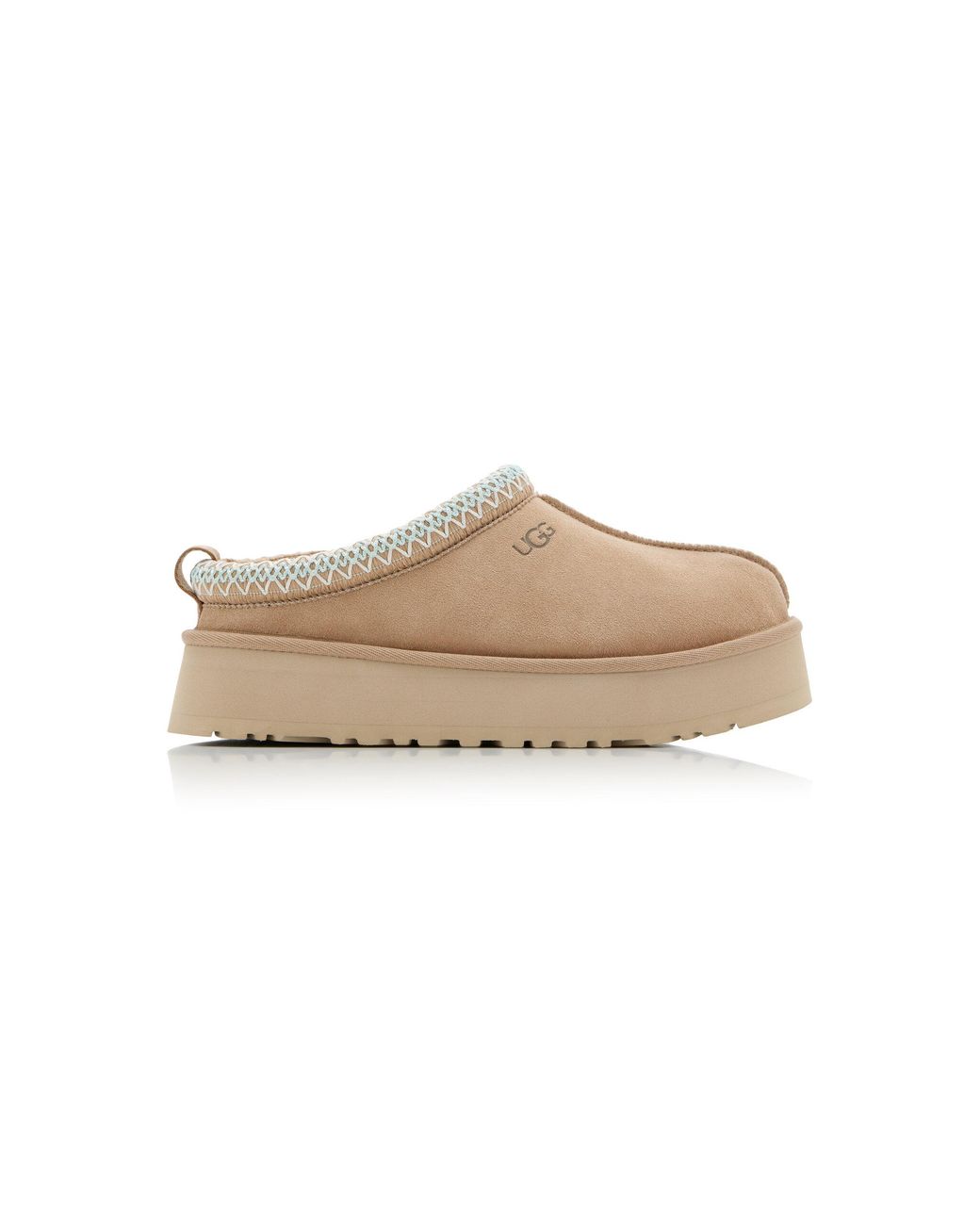 Ugg Natural Tazz Suede Platform Slippers
