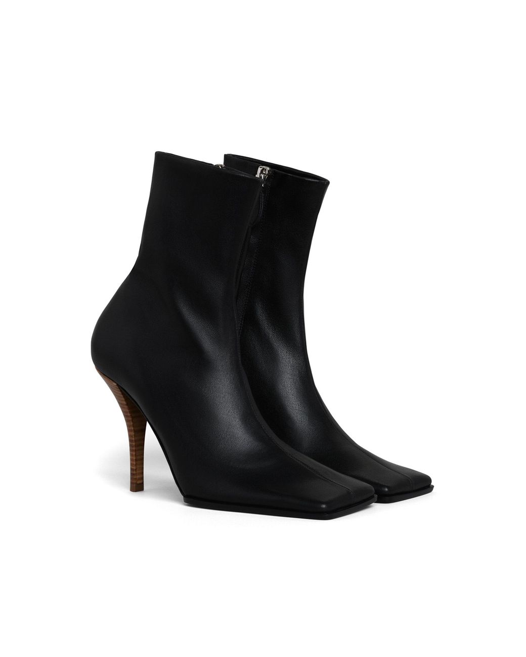 Alaïa Black Leather Ankle Boots