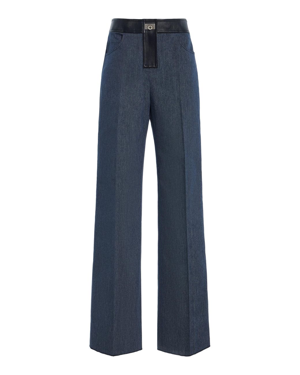 Ferragamo Blue Cotton Denim Trousers