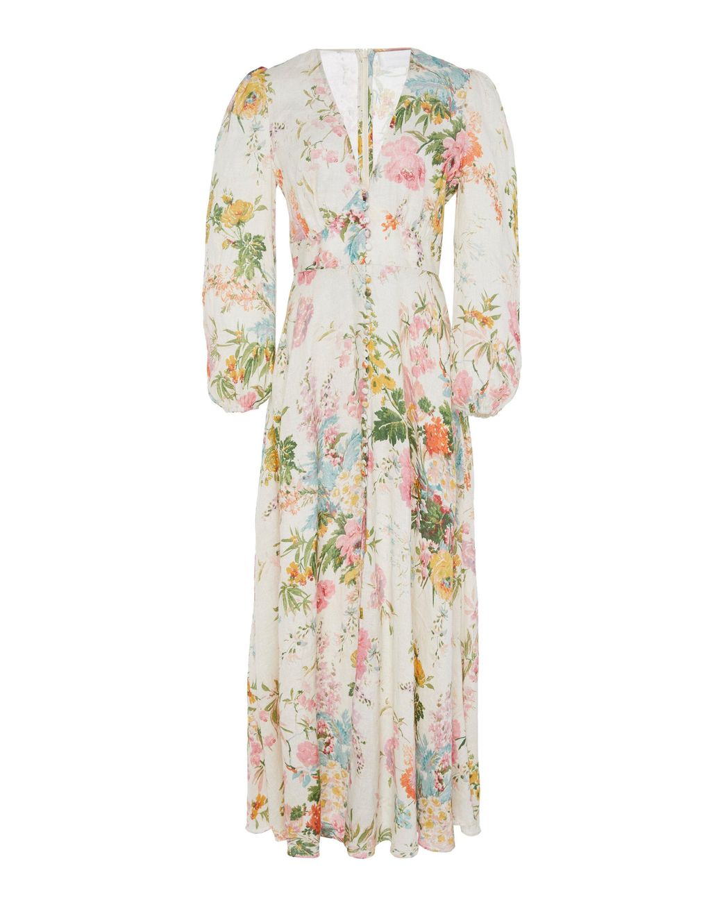 Zimmermann Heathers Floral Linen Maxi Dress | Lyst