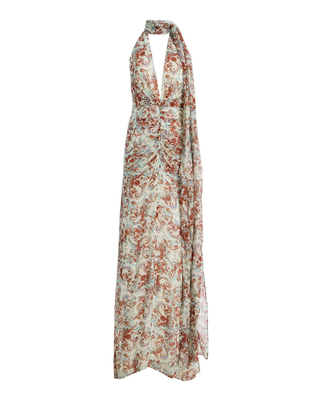 De La Vali Natural Exclusive La Isla Formentera Chiffon Maxi Dress