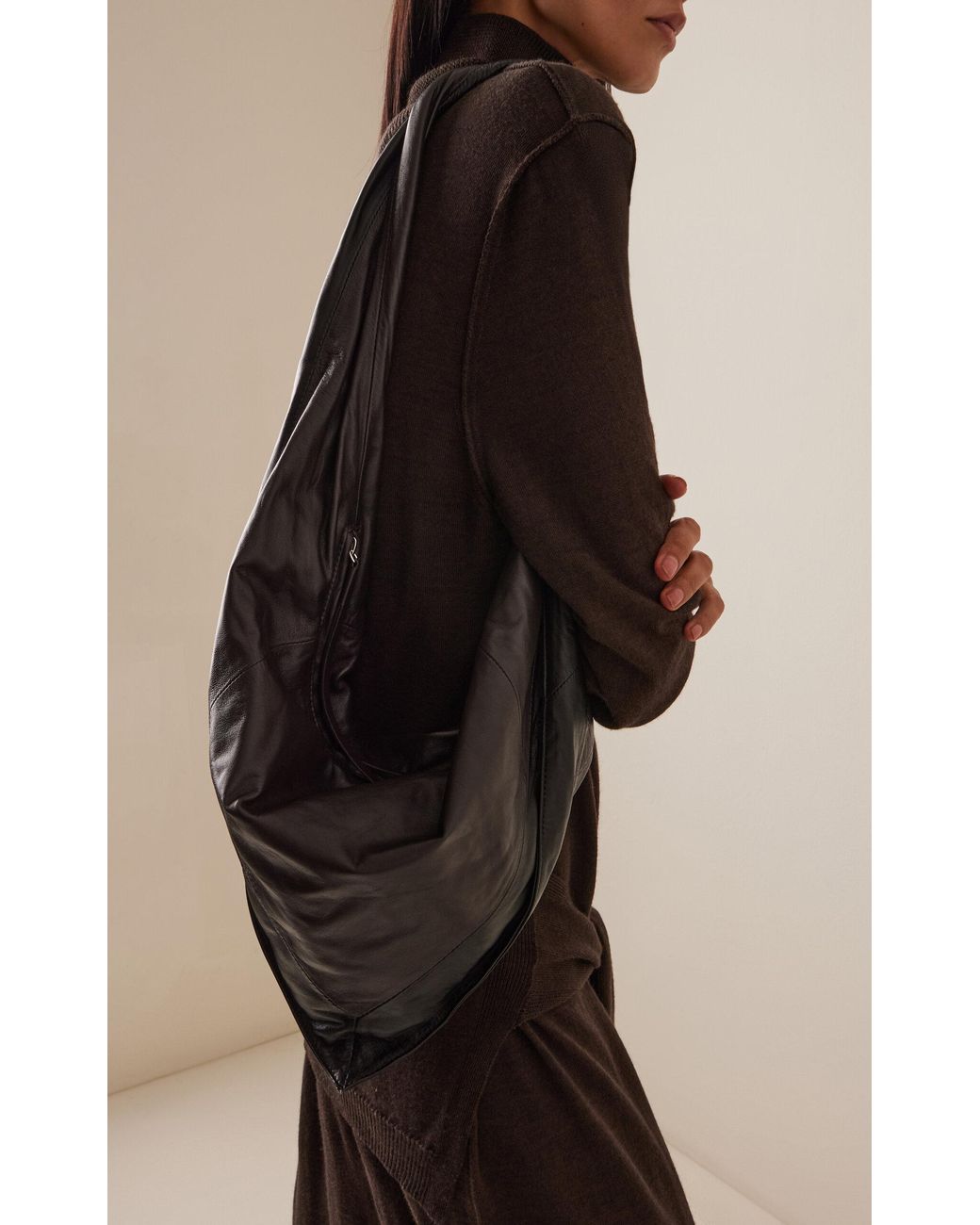 Lemaire Black Small Scarf Leather Bag