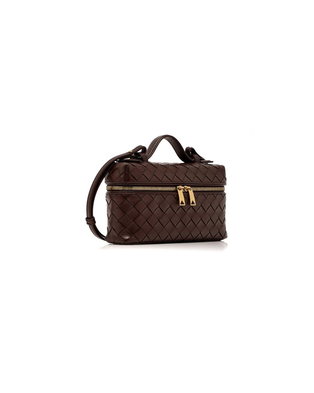 Bottega Veneta Brown Bang Bang Intrecciato Leather Vanity Case