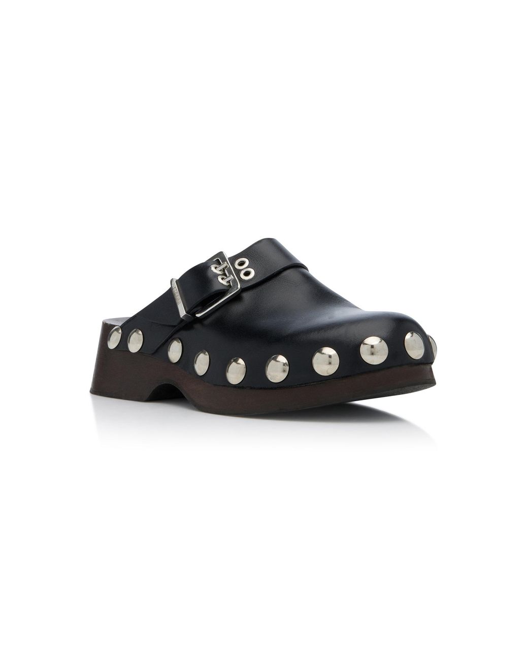 ☆韓国の人気☆【GANNI】☆STUDDED LEATHER MUL.E☆関税込☆ GANNI Studded leather platform mules | THE OUTNET
