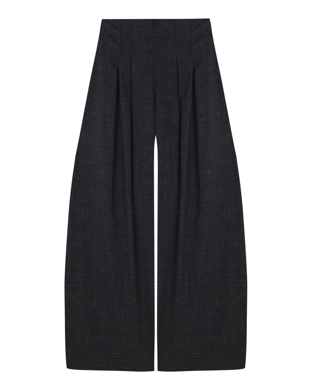 Cortana Blue Tiempo Wool-Silk Wide Leg Pants