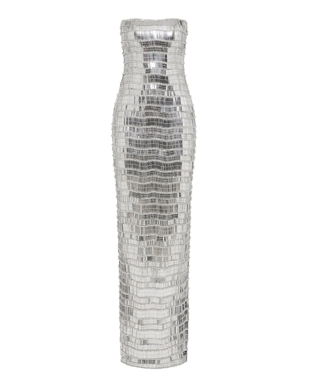Rachel Gilbert Gray Sylvie Strapless Sequined Tulle Gown