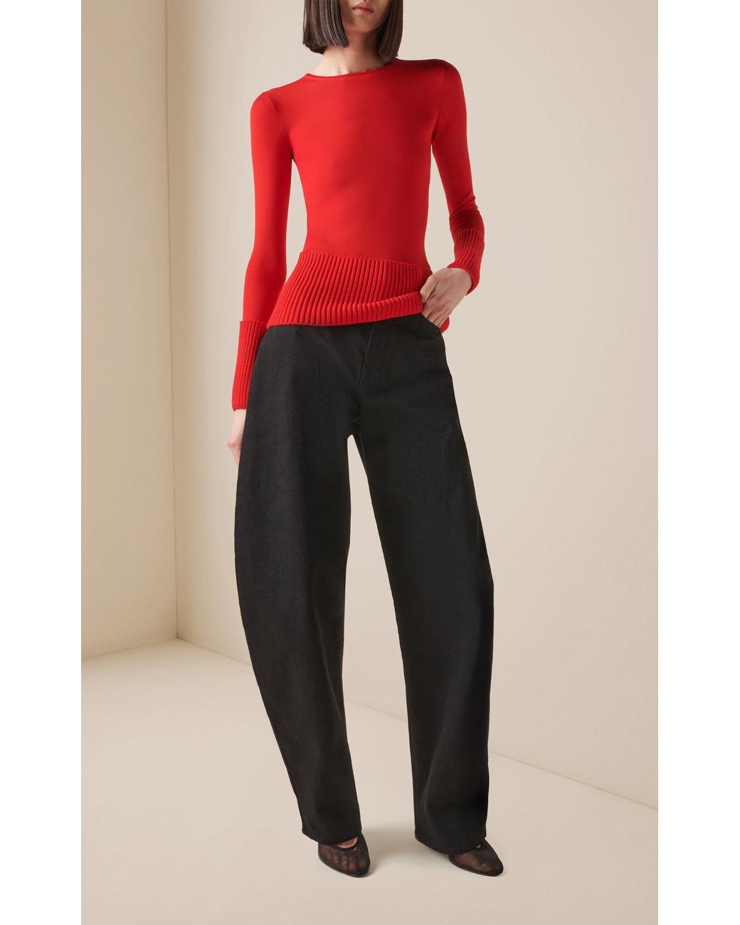 Alaïa Red Wool Top
