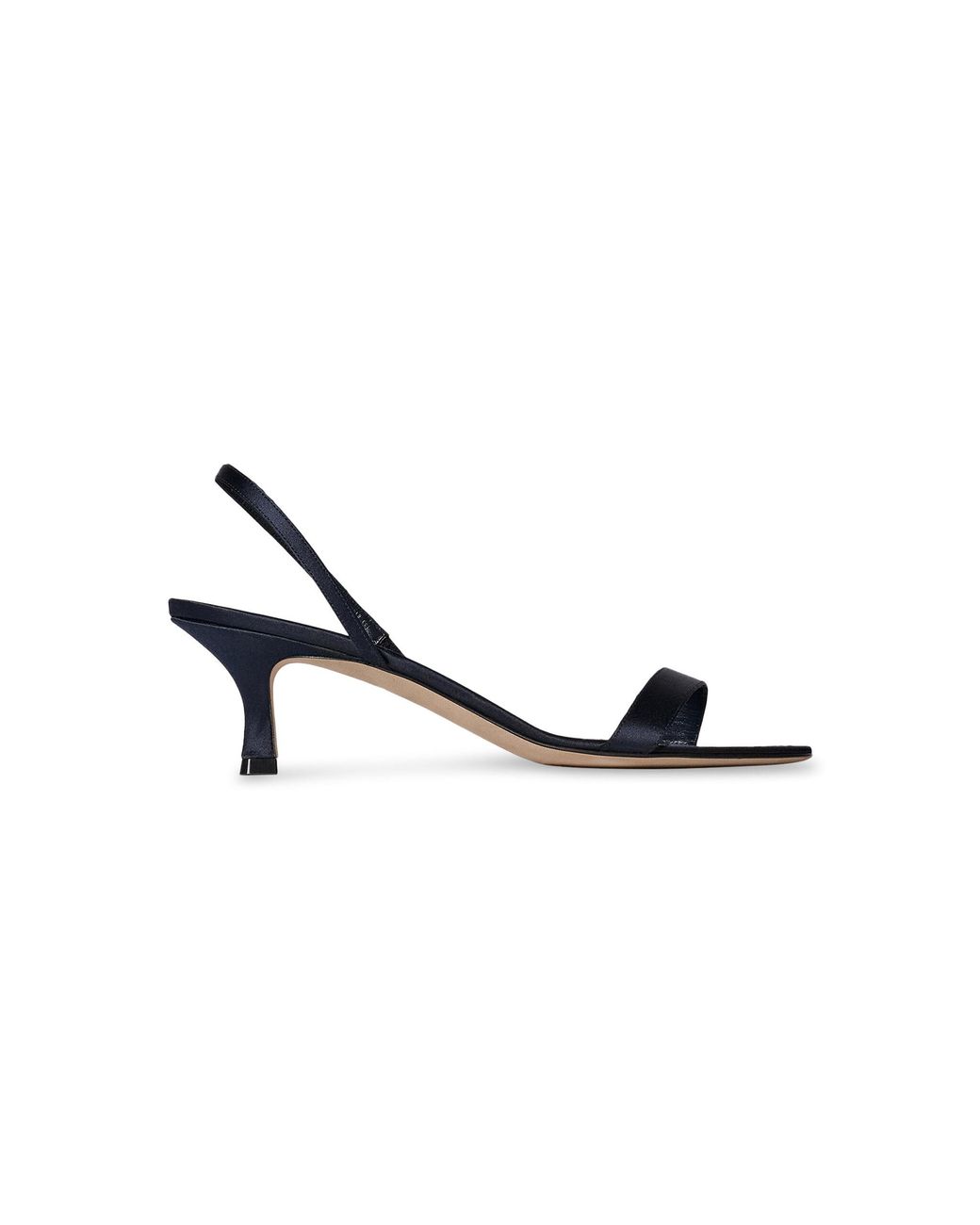 The Row Blue Ella Slingback Satin Sandals