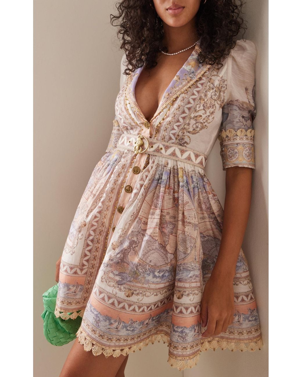 Zimmermann High Tide Linen-silk Belted Mini Dress | Lyst