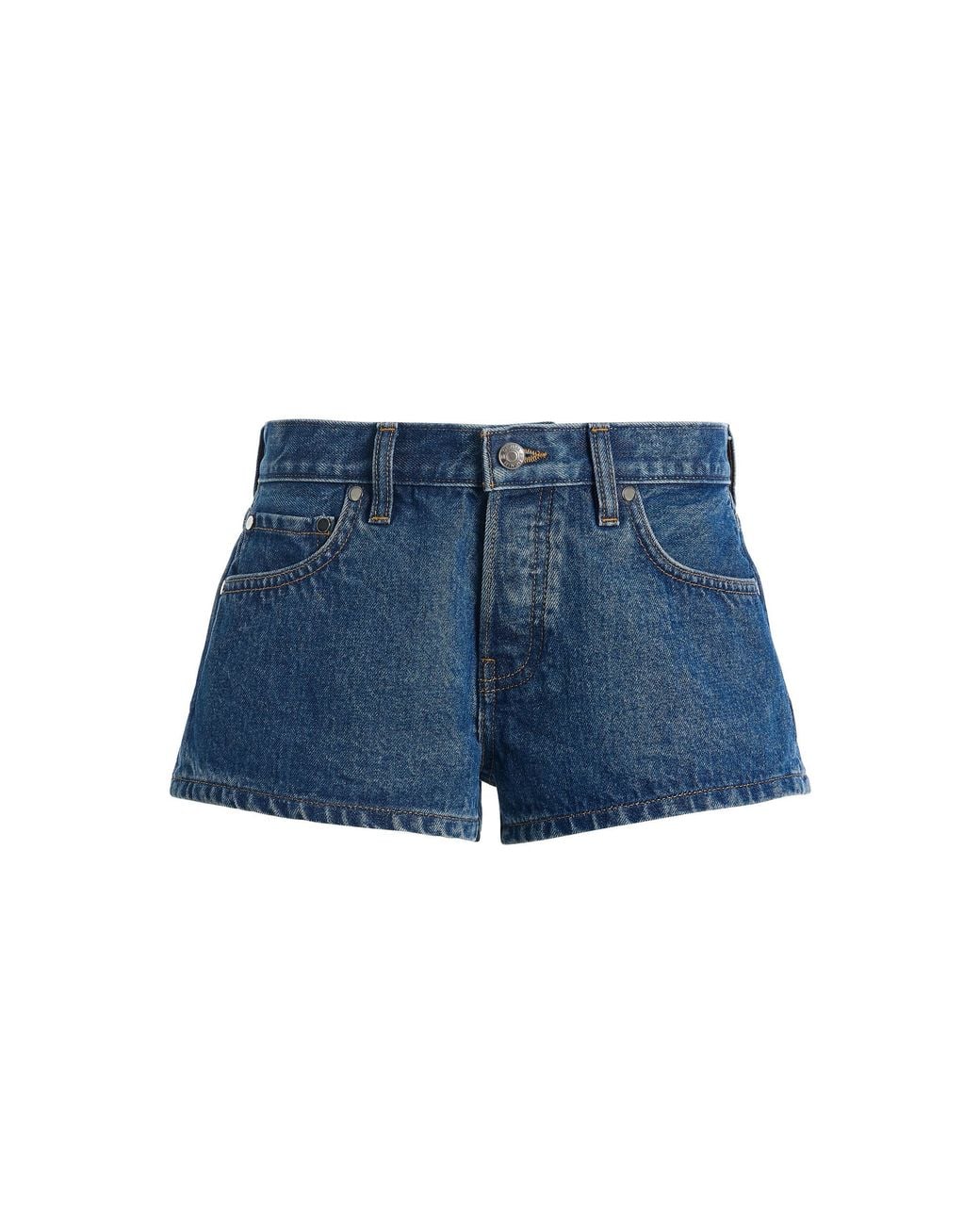 EB DENIM Blue Portman Low-Rise Cotton-Blend Mini Shorts
