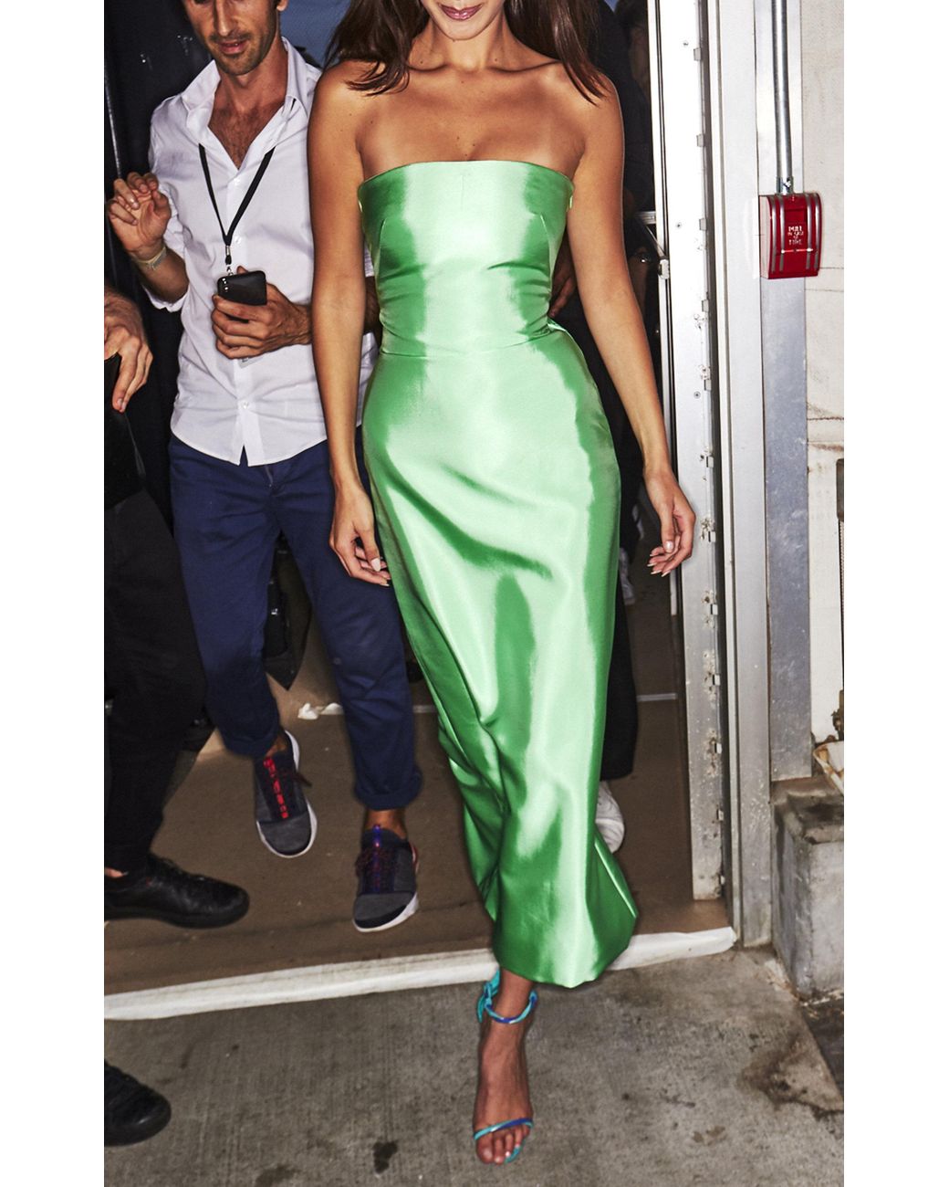 Brandon Maxwell Strapless Knotted-back Satin Cocktail Dress in Green | Lyst