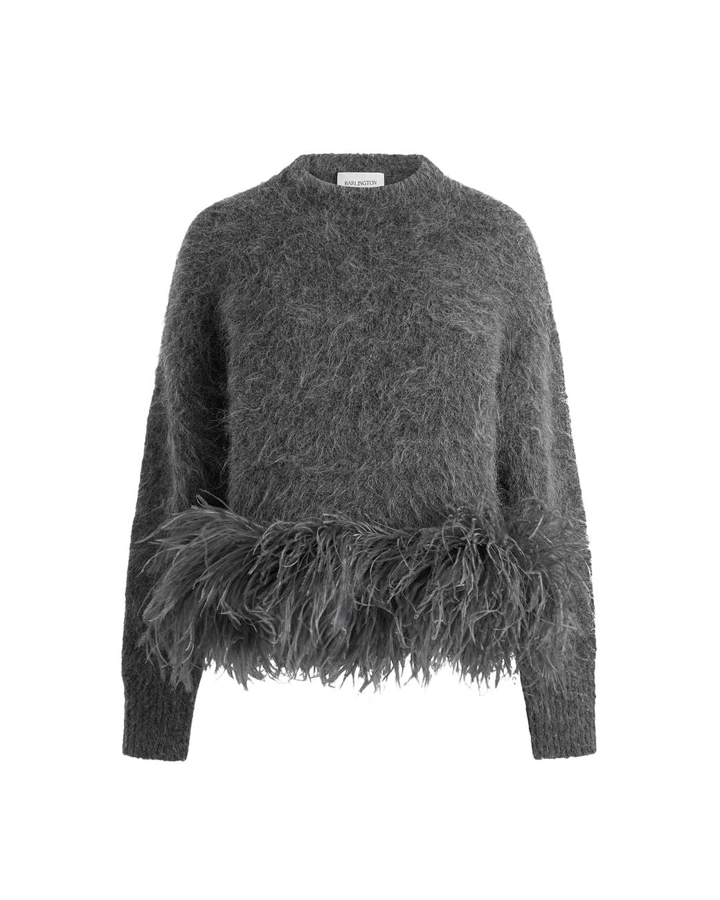 16Arlington Gray Dovico Feathered Alpaca-Blend Sweater