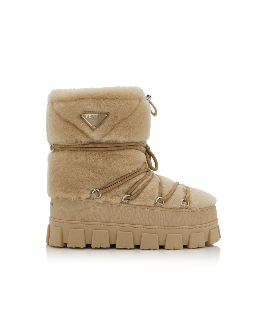 Prada Natural Shearling Après Ski Boots