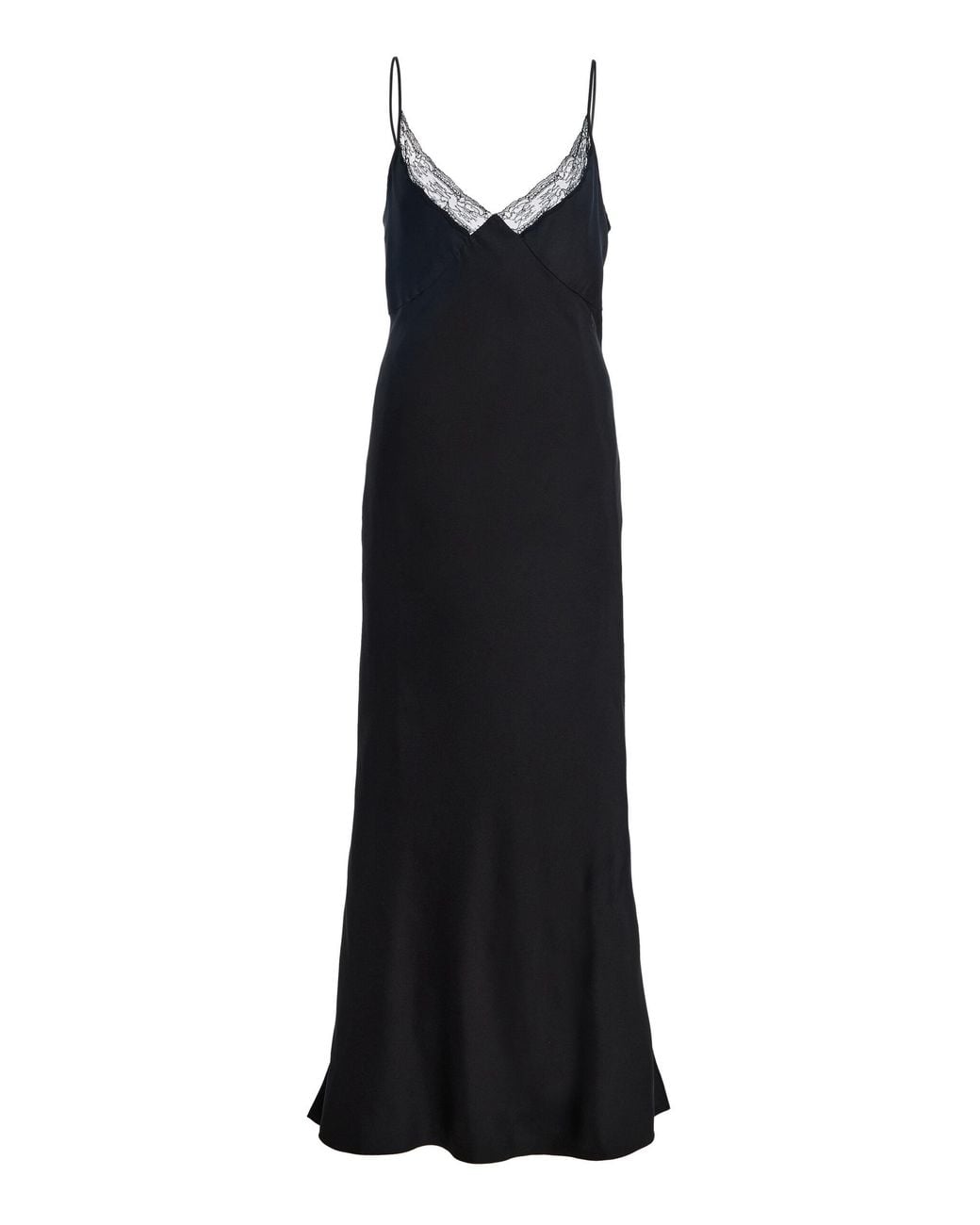 The Row Black Barina Silk Twill Maxi Dress