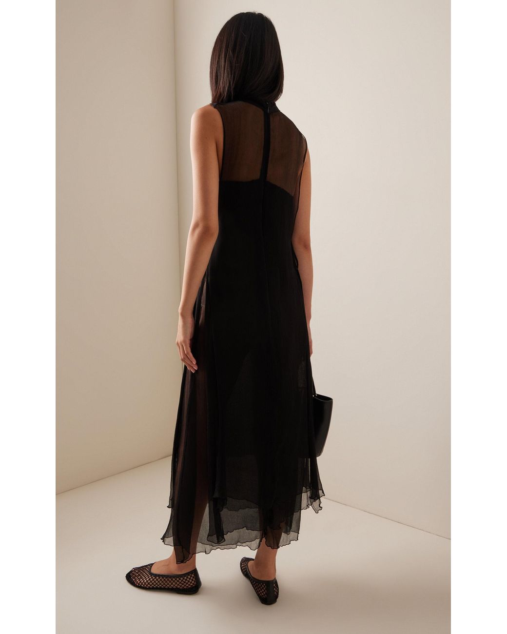 All That Remains Ola Crinkled Silk Maxi Dress in Black | Lyst