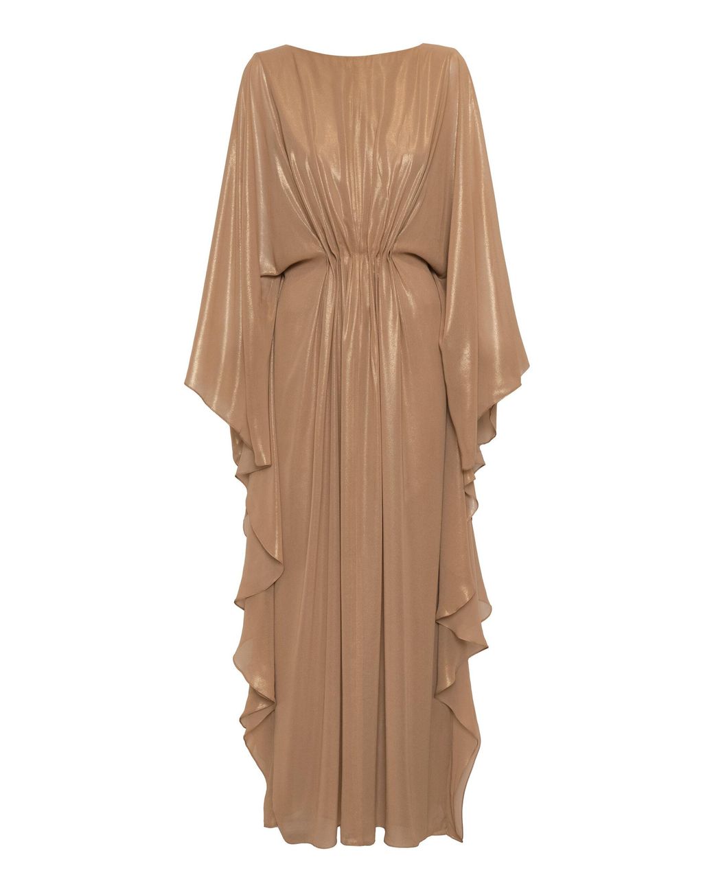 ANDRES OTALORA Natural A Mano Pleated Caftan Maxi Dress
