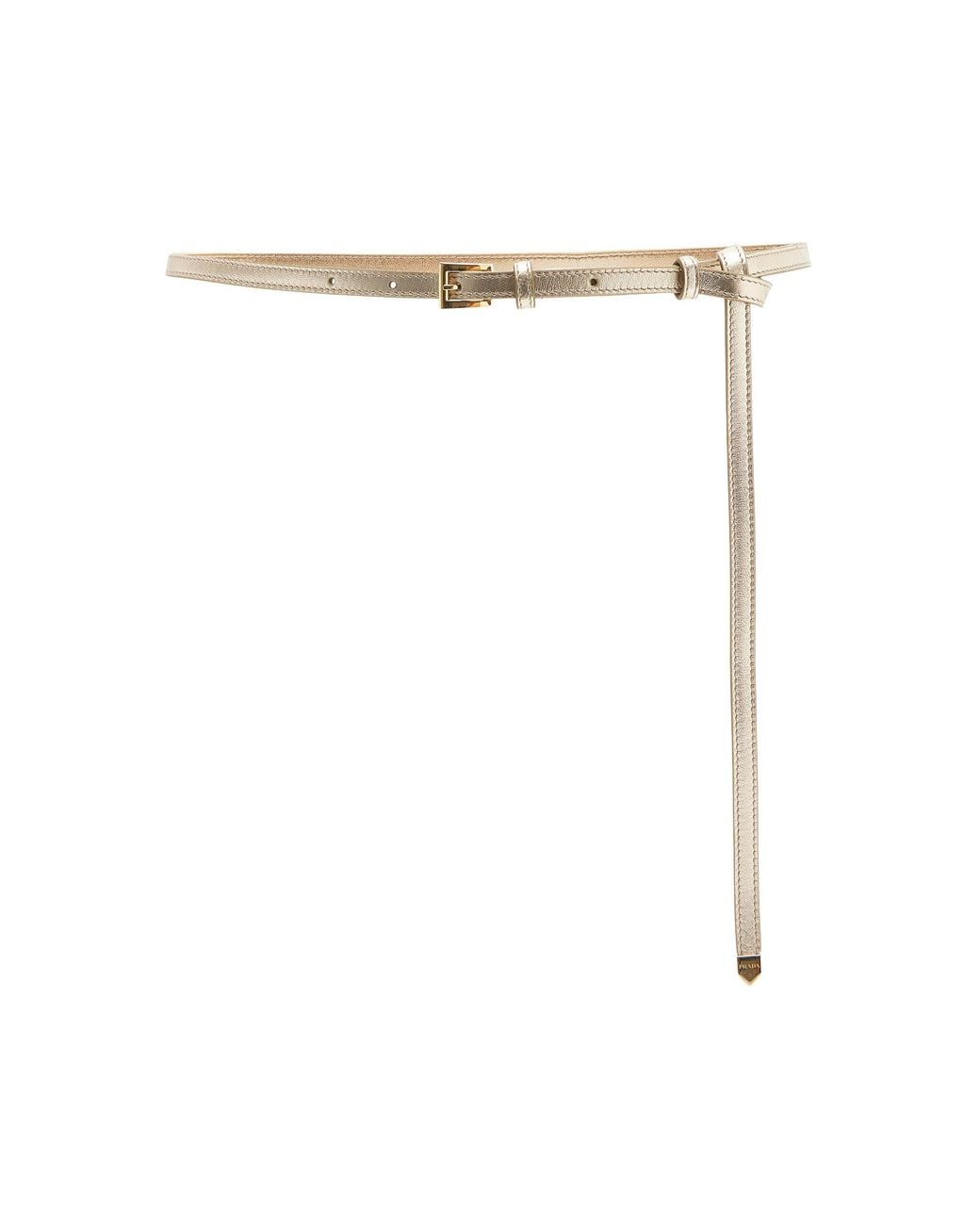 Prada White Metallic Leather Belt