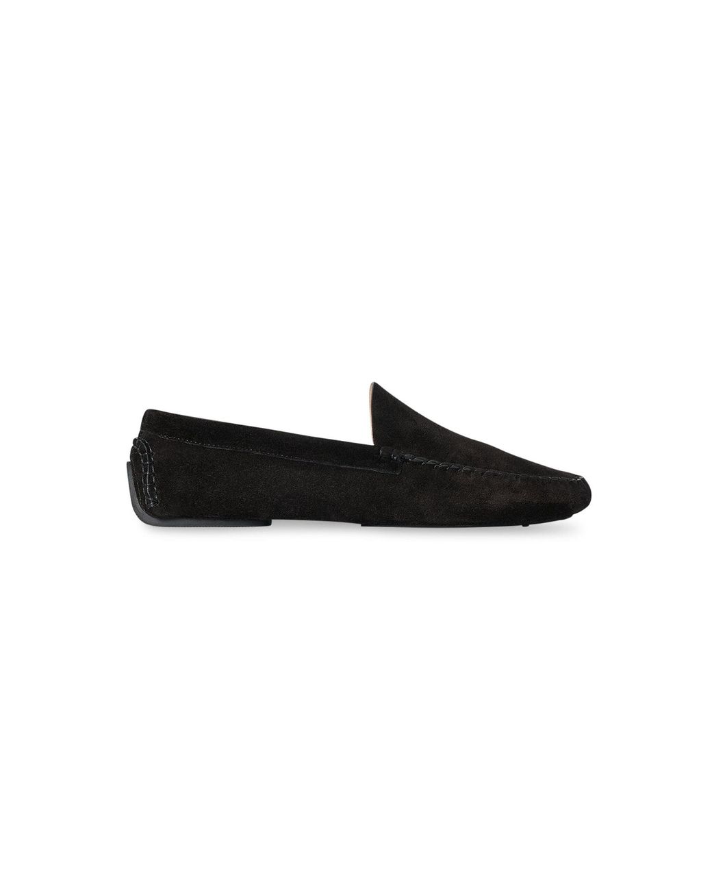 The Row Black Lucca Suede Loafers