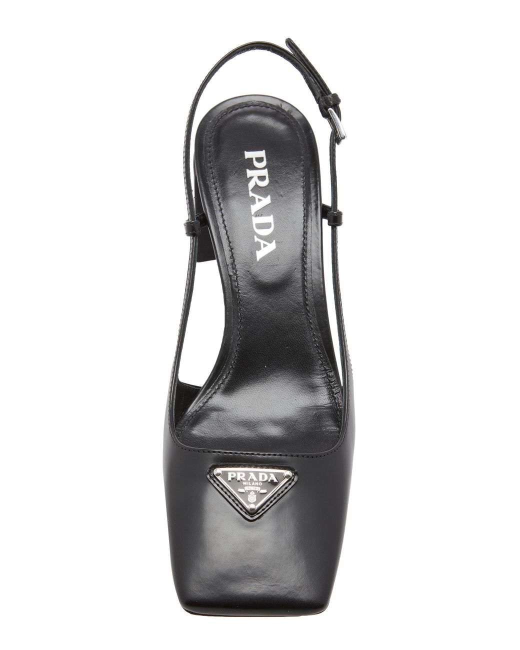 prada logo bow slingback pump