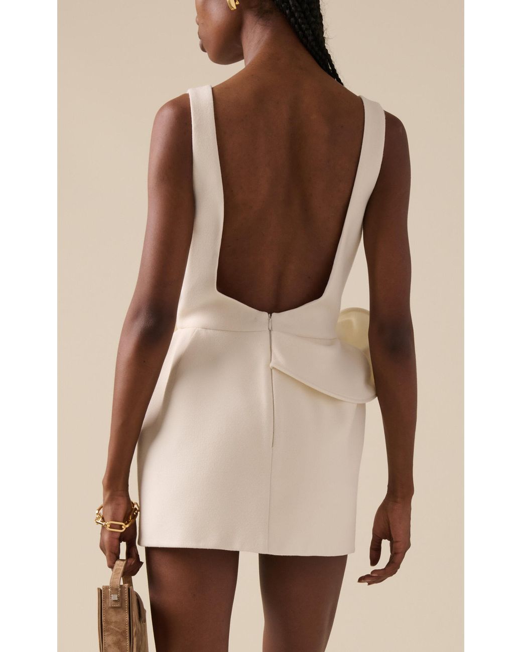 Magda Butrym Rosette Mini Dress in White | Lyst Canada