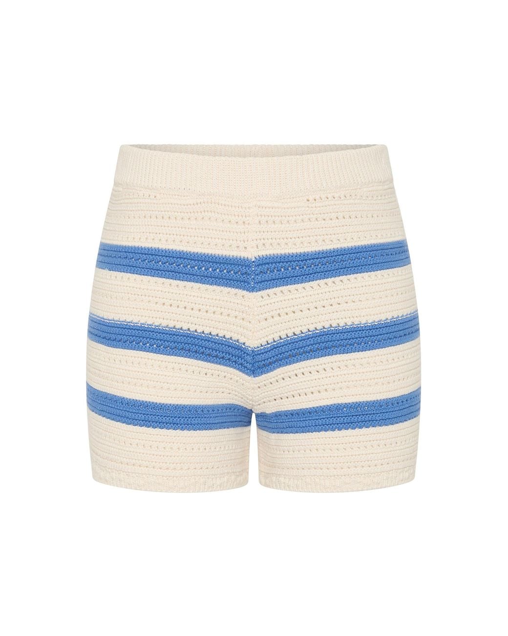 ROAME. Blue Manon Striped Cotton Knit Short