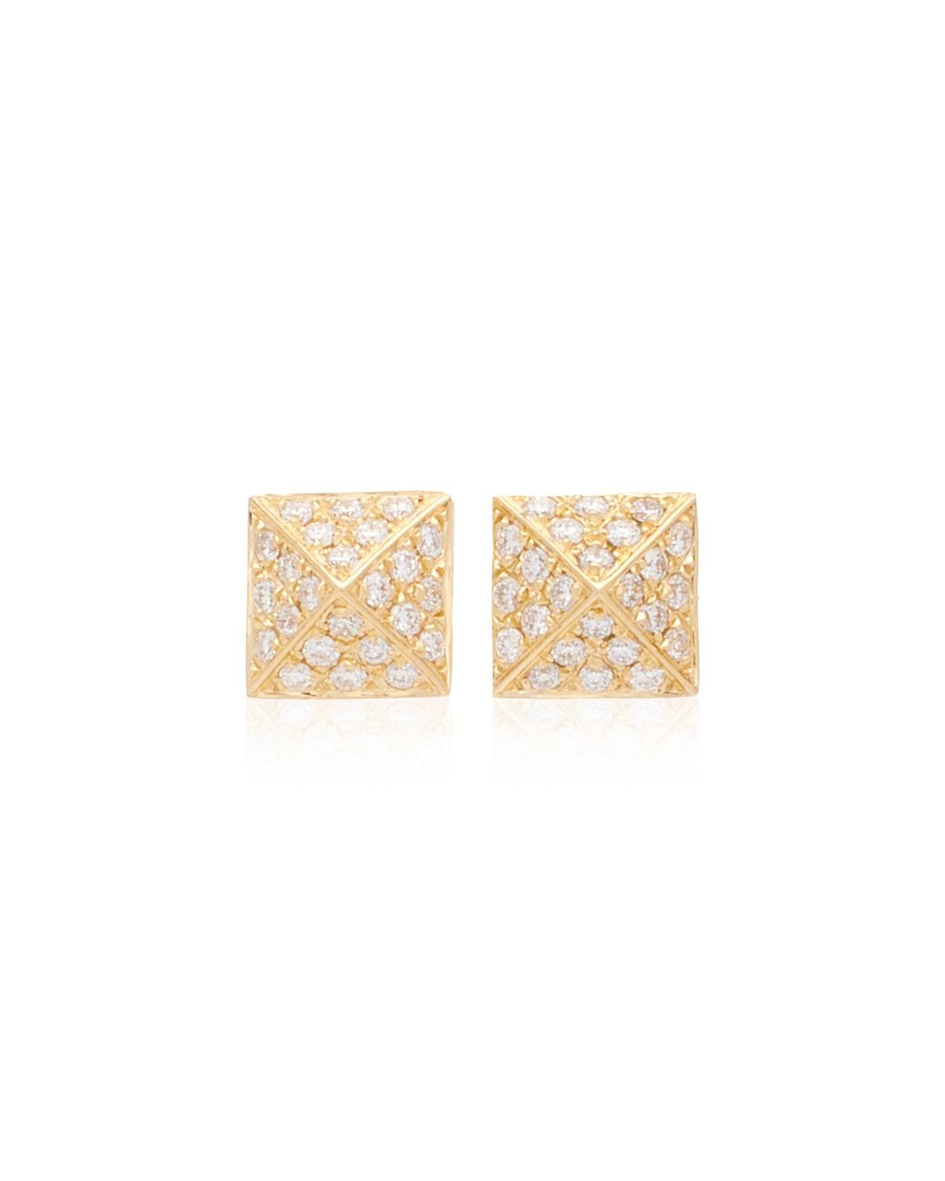 Anita Ko White Spike 18k Yellow Gold Diamond Earrings