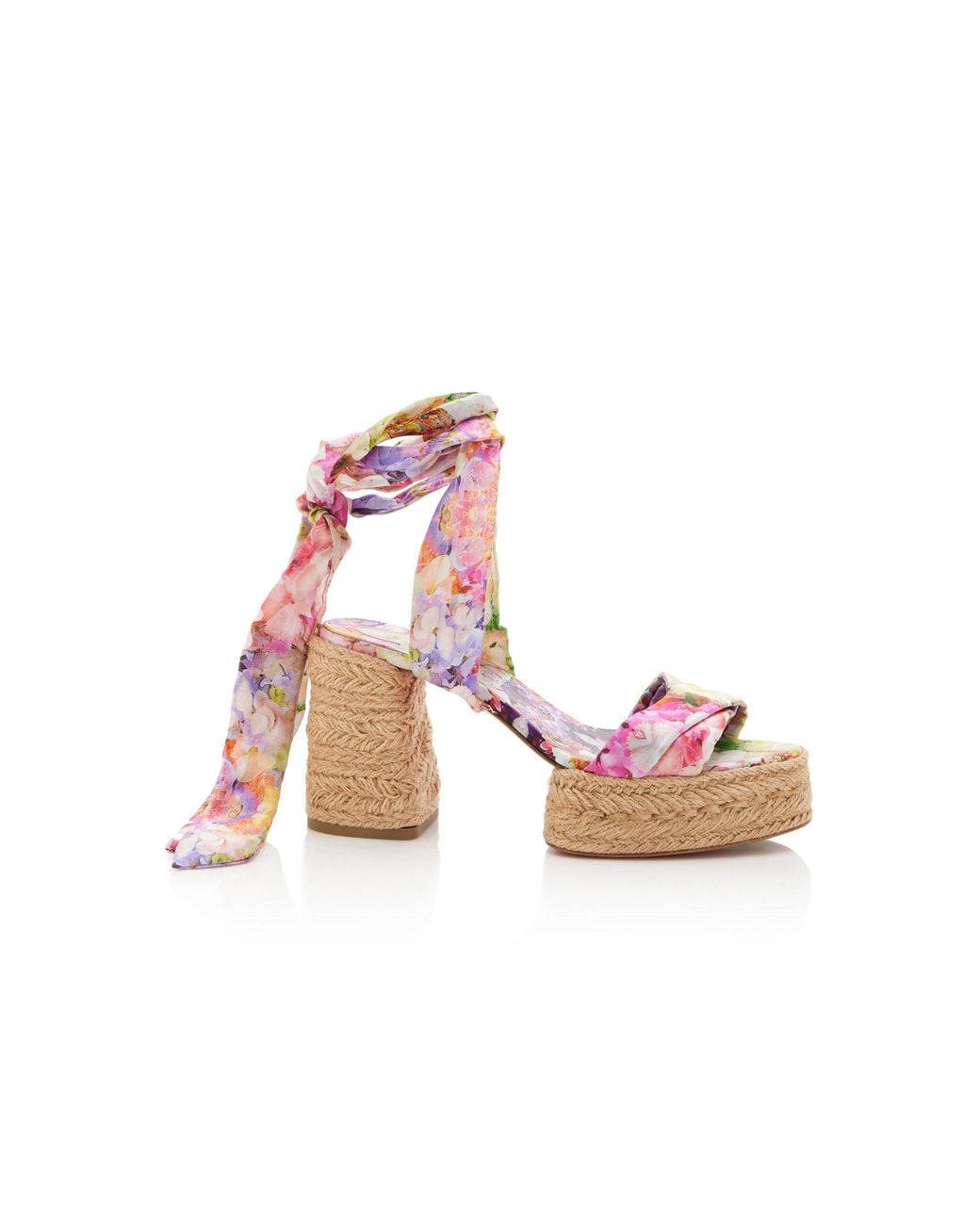 Christian Louboutin Pink Mariza Du Desert 70mm Sash-tie Woven Platform Sandals