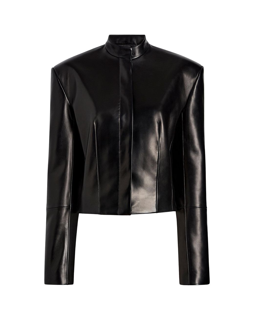 Khaite Black Yoko Plonge Leather Moto Jacket