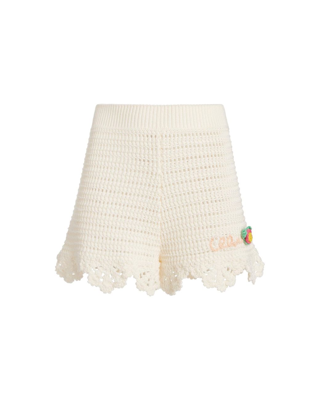 Chloé Natural Crocheted Organic Cotton Shorts