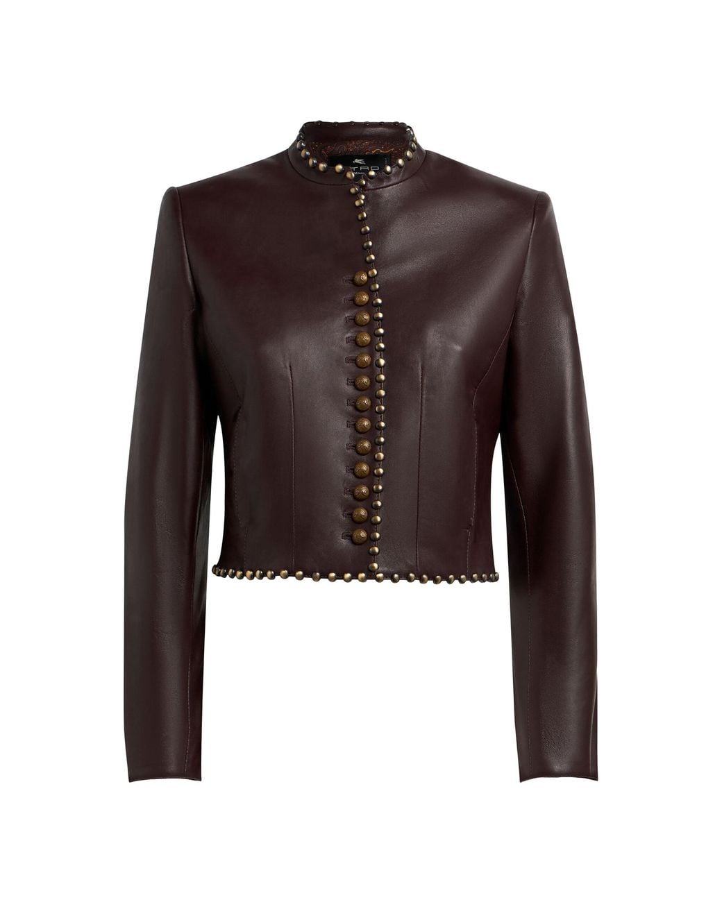 Etro Brown Studded Leather Jacket