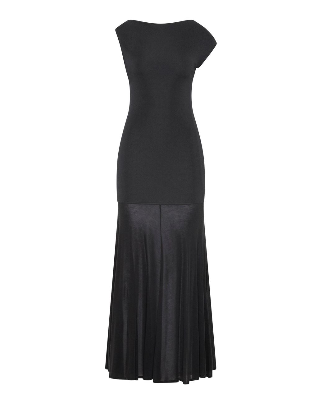 St. Agni Black Circle Hem Jersey Maxi Dress