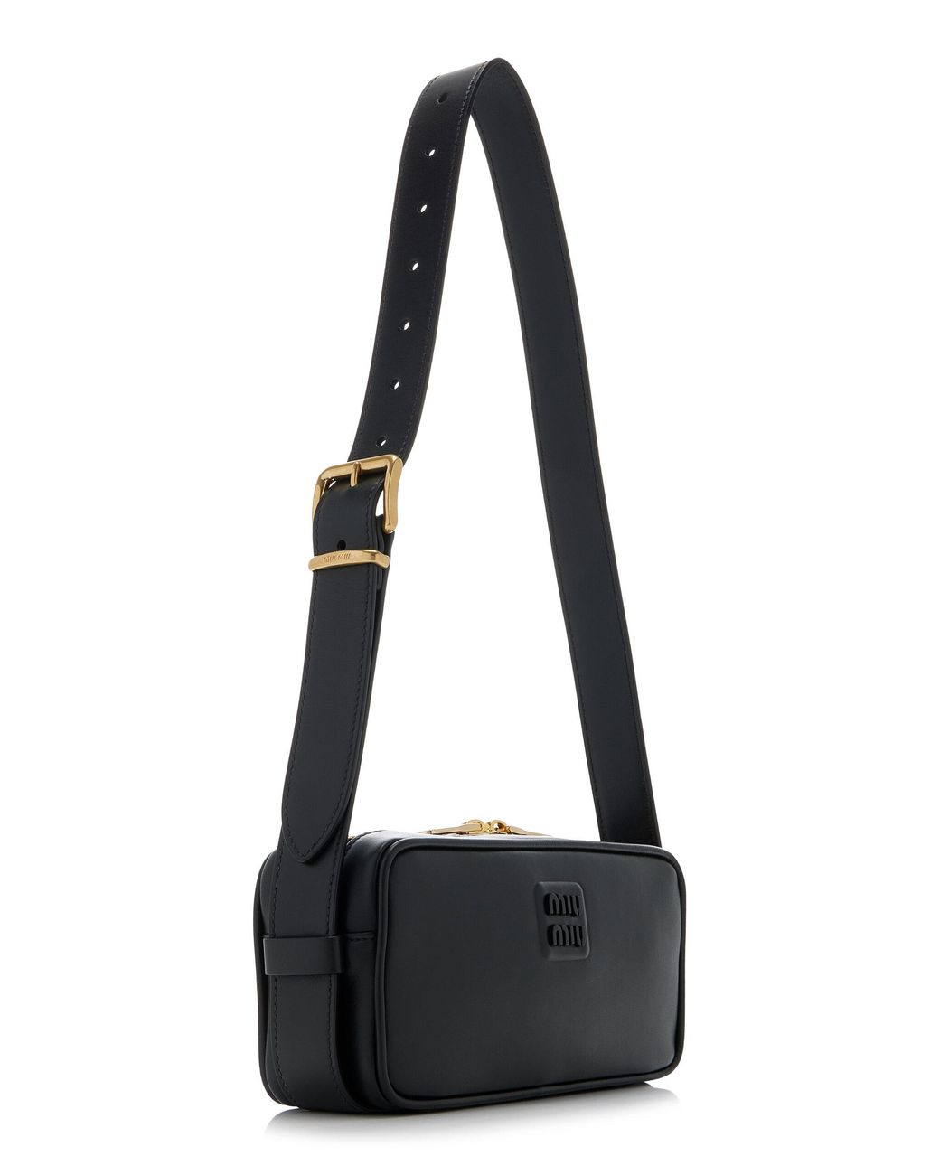 Miu Miu Runway Leather Shoulder Bag in Black | Lyst