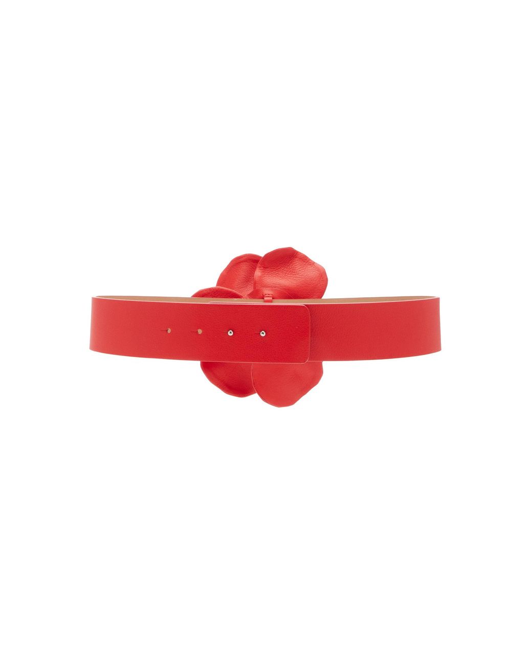 Carolina Herrera Large Flower Leather Buckle Belt in Red Lyst