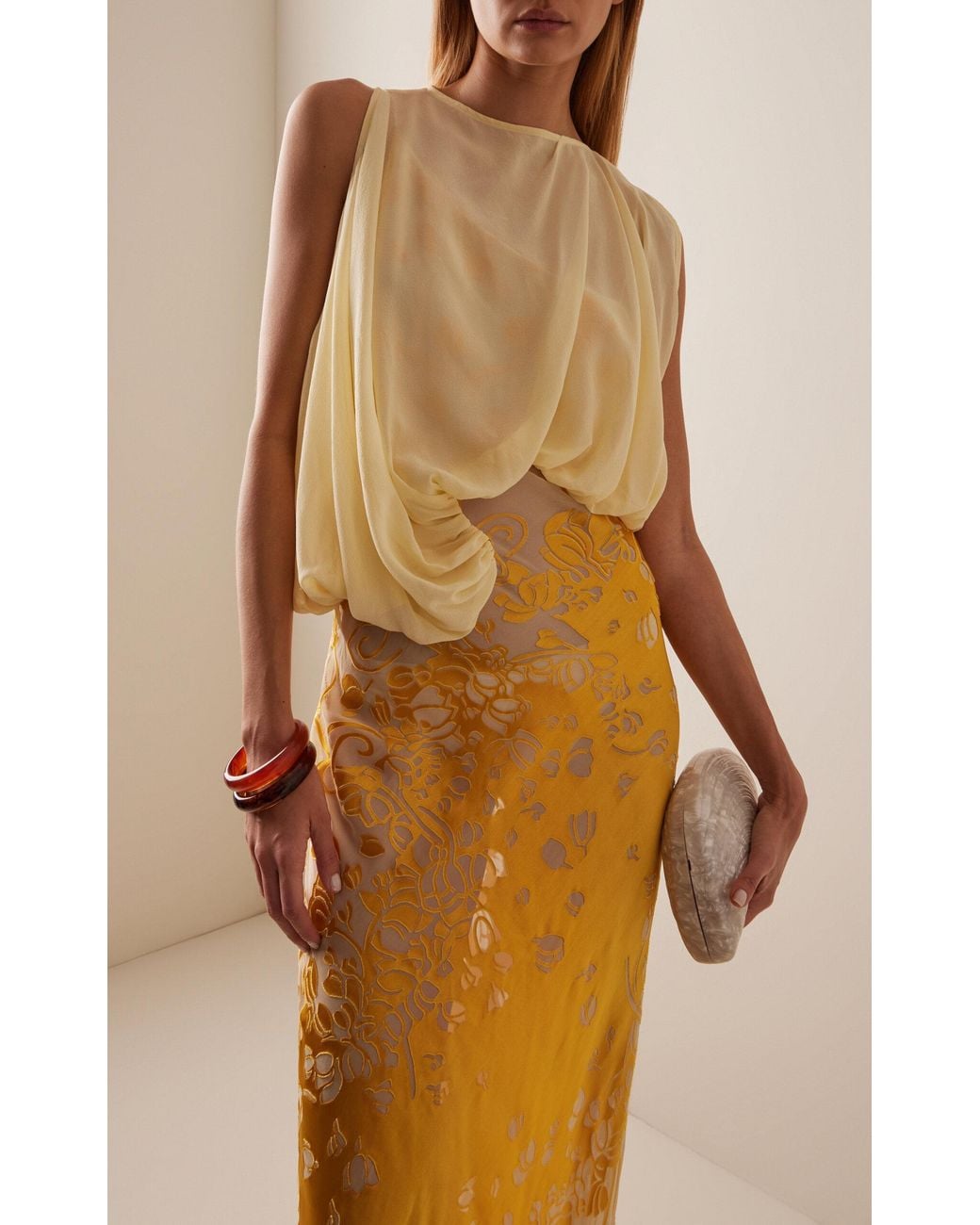 christopher esber satin burnout maxi dress Christopher Esber Burnout Strapless Maxi Dress