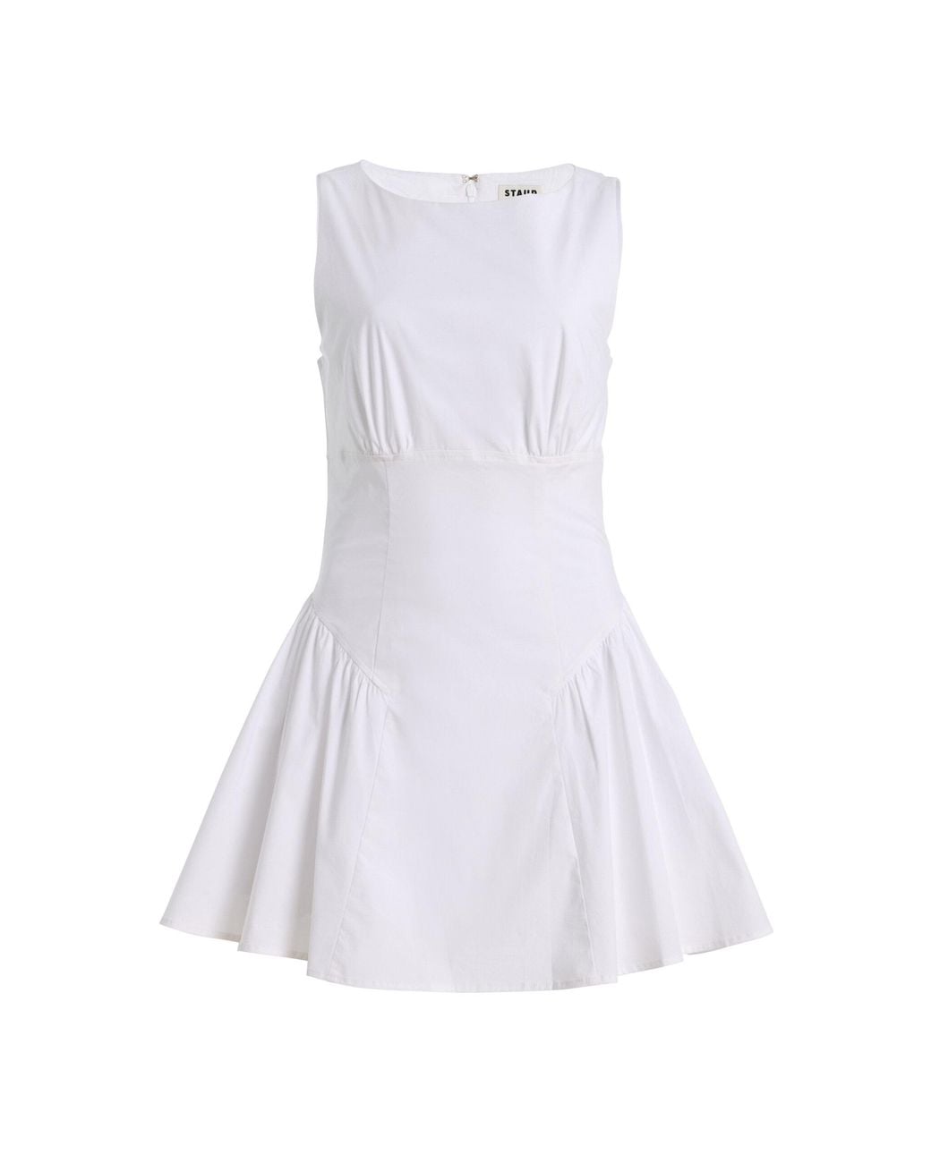 Staud White Gwen Cotton Mini Dress