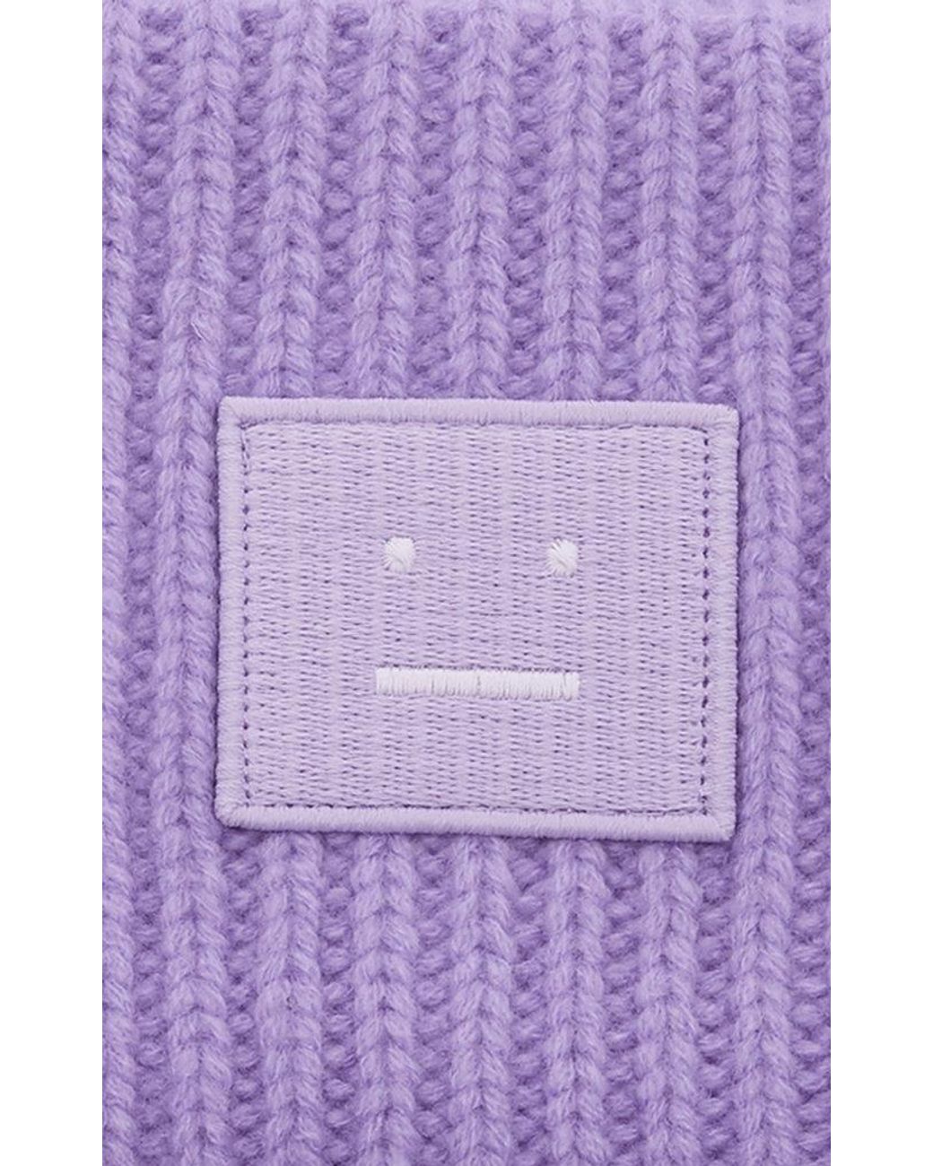 Wool Face-patch Beanie lavender Purple 