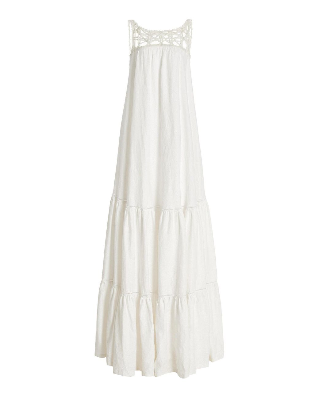 ANDRES OTALORA Exclusive Santuario Crocheted Linen Maxi Dress in White ...