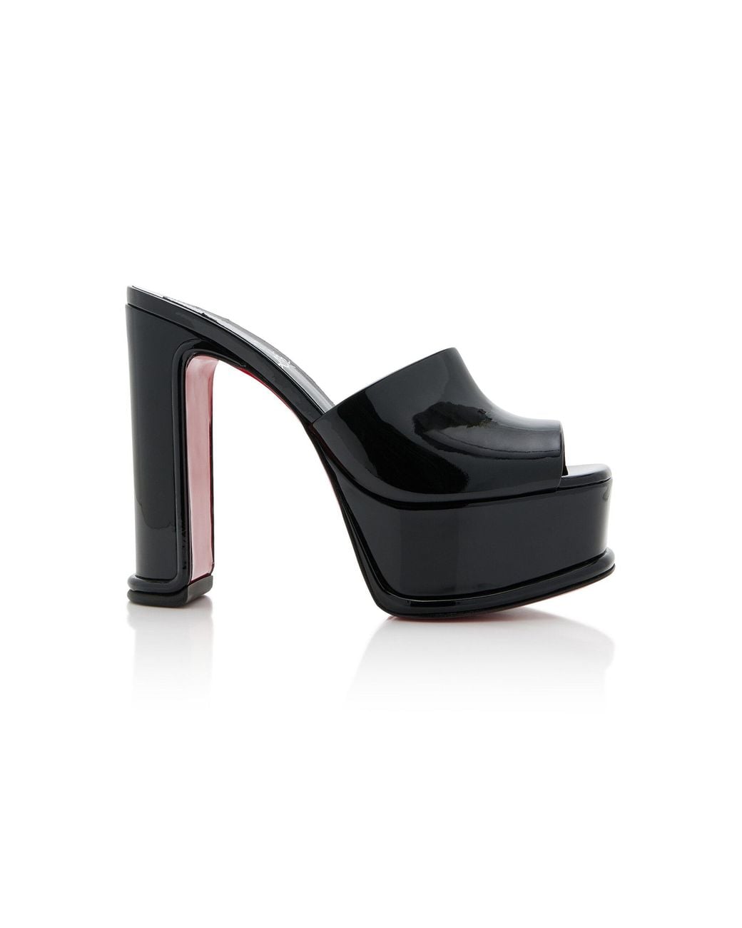 Christian Louboutin Black Amali 130mm Patent Leather Mules