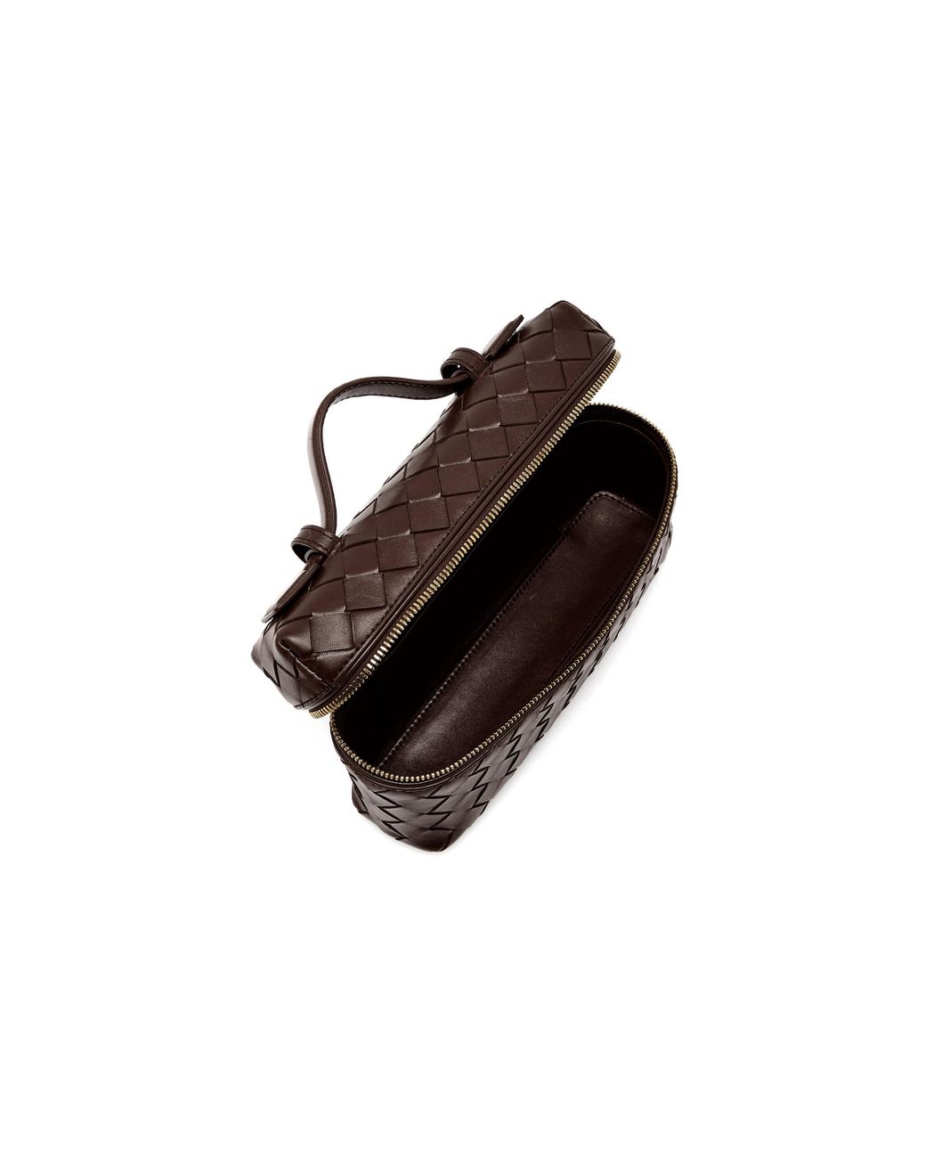 Bottega Veneta Brown Bang Bang Intrecciato Leather Vanity Case