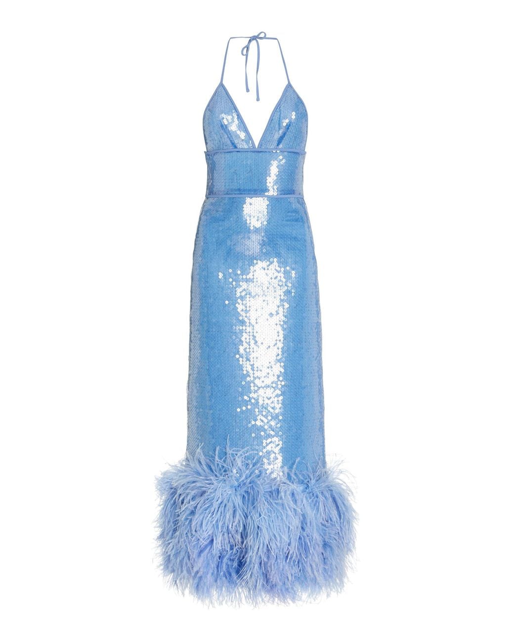 david koma blue sequin dress David Koma GRADIENT SEQUIN ONE SHOULDER MIDI DRESS