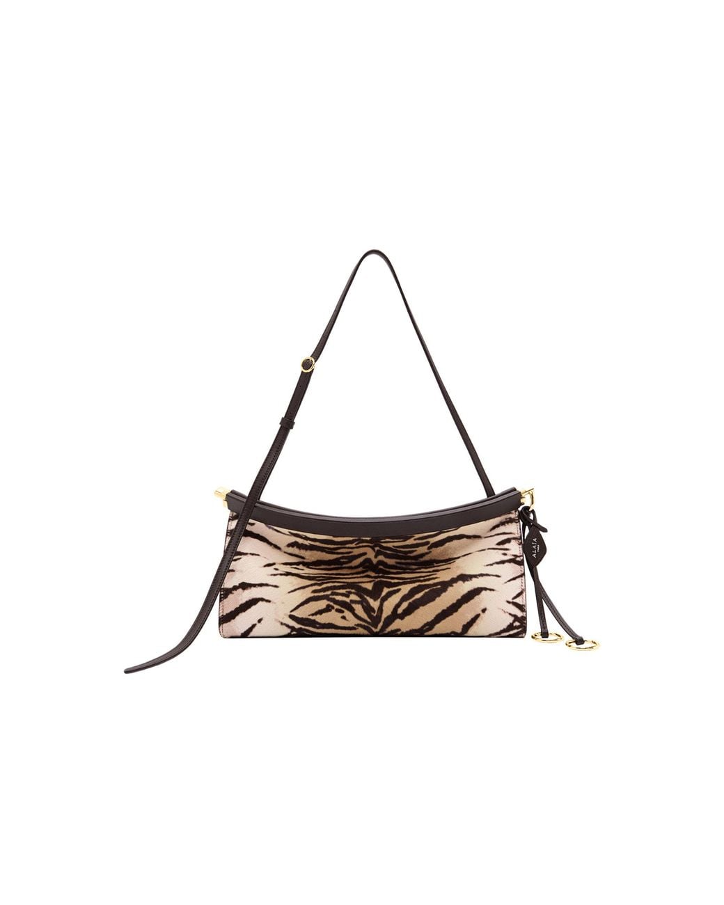 Alaïa White Le Click Medium Pony Hair East-West Shoulder Bag