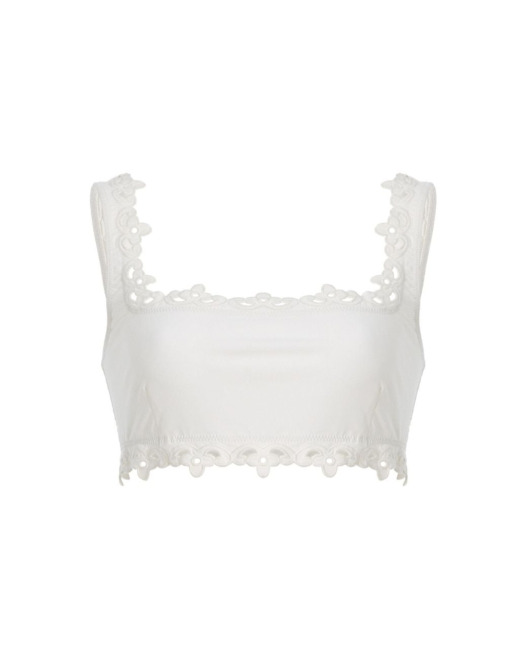 Sea White Leila Eyelet Bikini Top