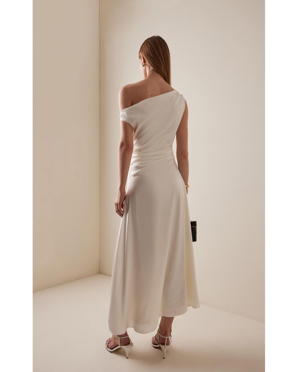 STAUD Exclusive Phare Stretch-Silk Dress in Natural | Lyst Canada