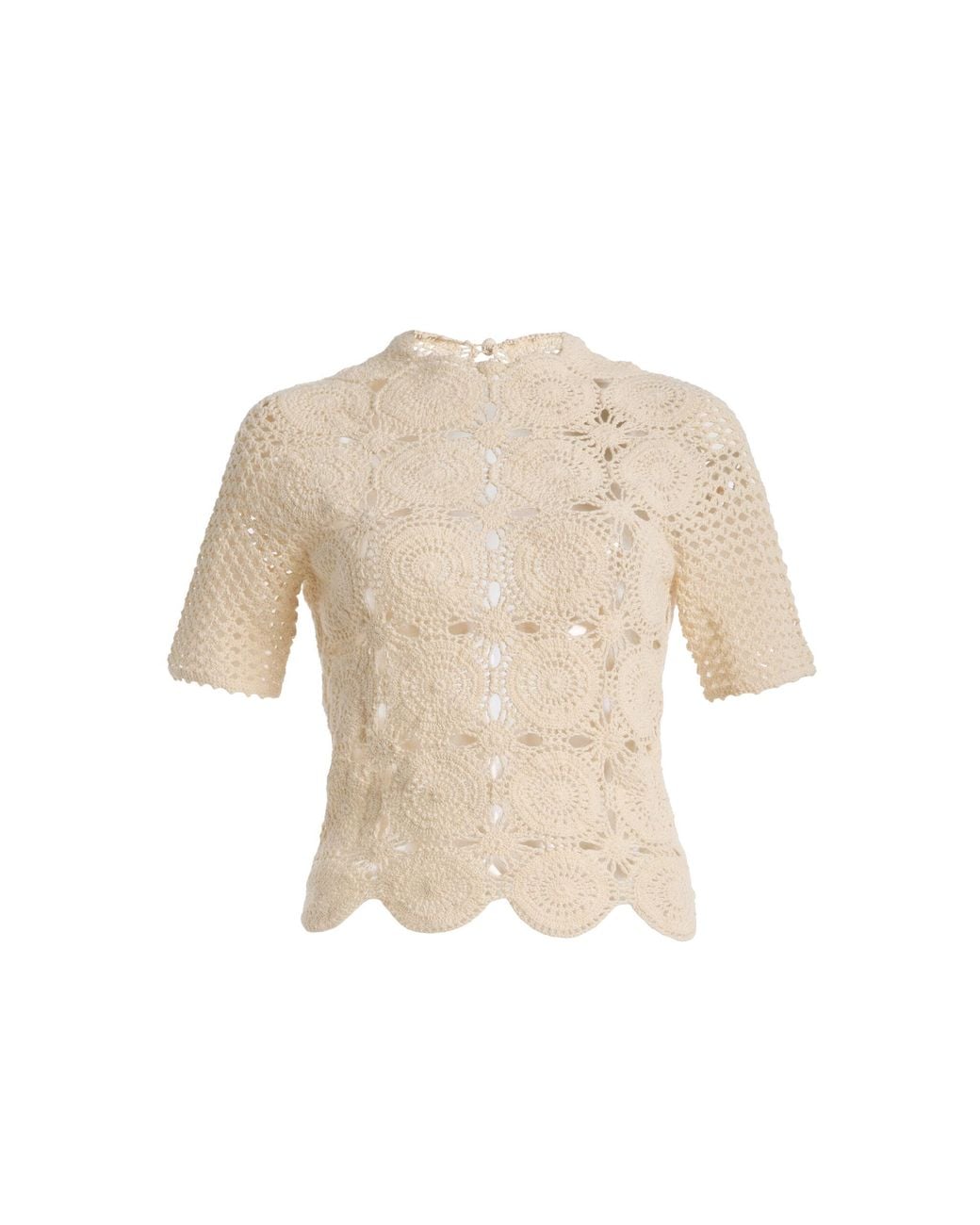 Escvdo Natural Siula Crocheted Cotton Top